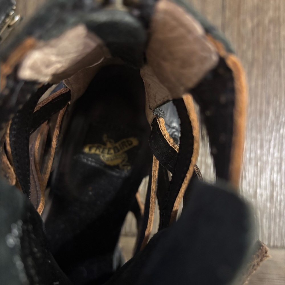 Freebird Black and Brown Lace-Up Boots - Picture 6 of 7